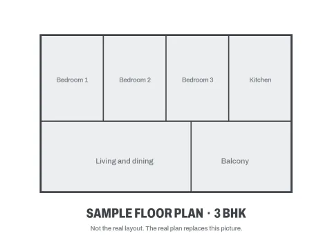 Floor plan: 3 BHK