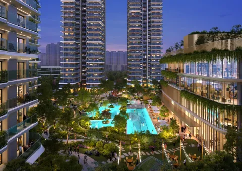 Central greens and pools, artist's impression