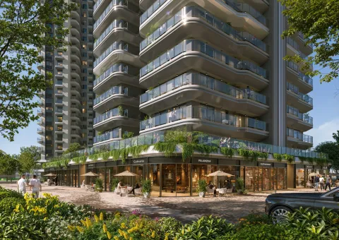 Shops at the entrance, artist's impression
