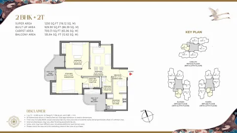 Floor plan: 2 BHK